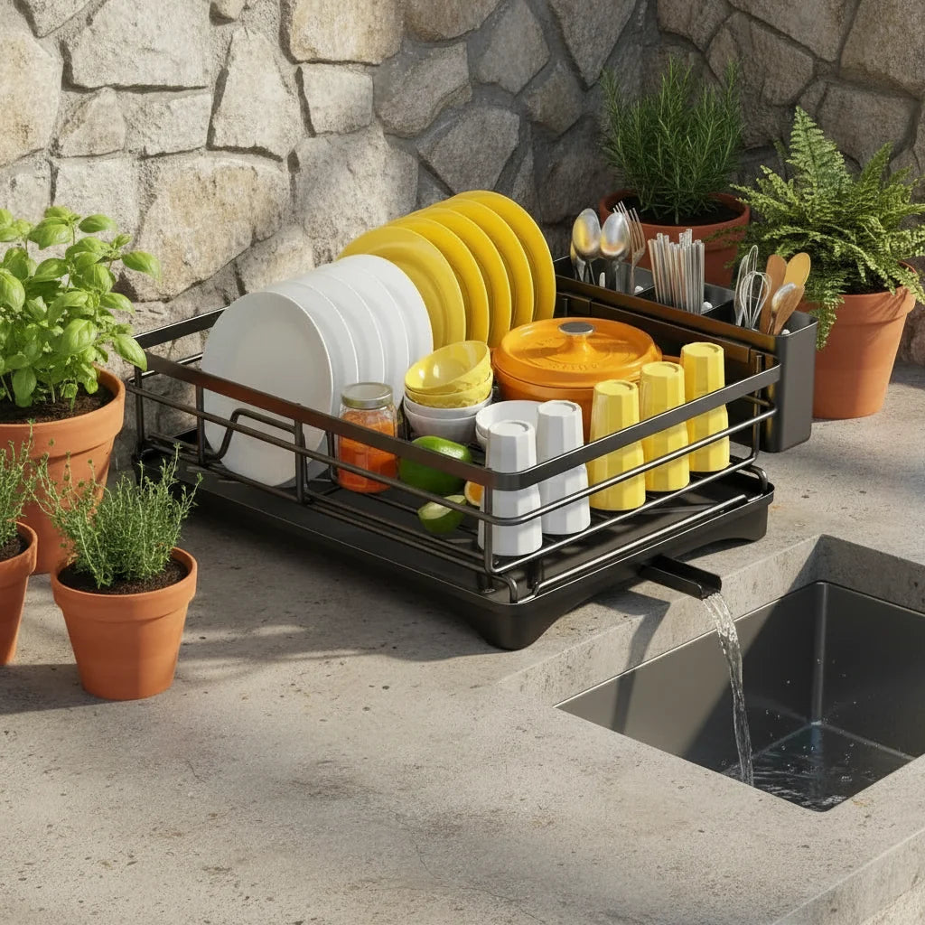 FLOWRACK – Scolapiatti – Design moderno per un'asciugatura efficiente