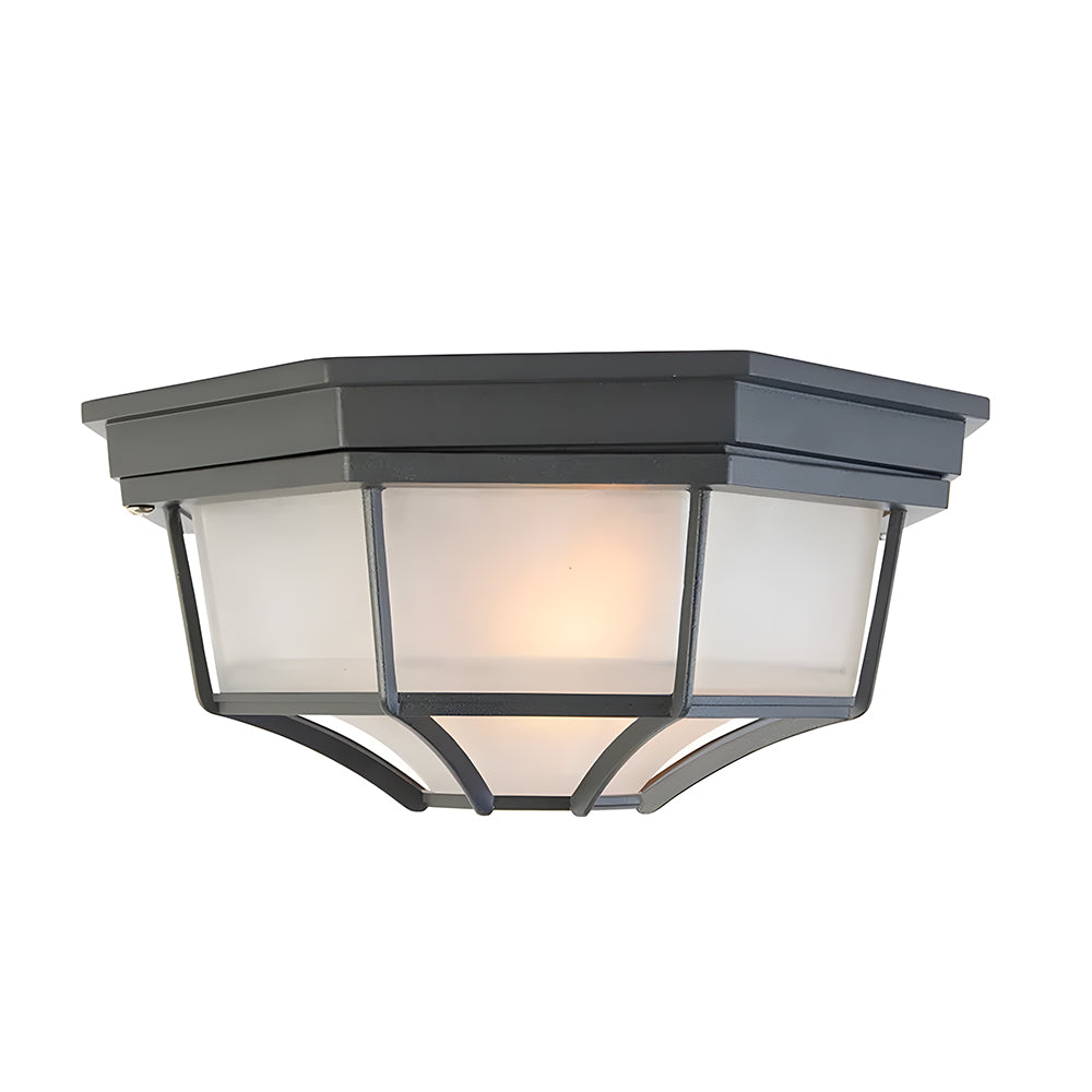 Ravi | Lampada da soffitto esterna in alluminio e vetro rustico con grado di protezione IP65, E27, due dimensioni