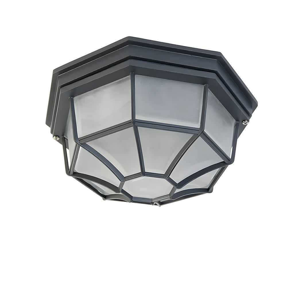 Ravi | Lampada da soffitto esterna in alluminio e vetro rustico con grado di protezione IP65, E27, due dimensioni