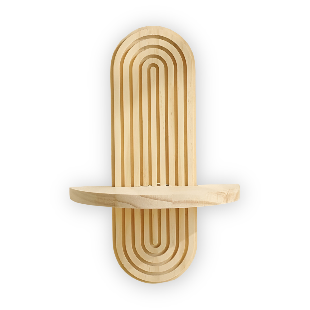 GeoForma – Mensola da Parete Geometrica Moderna in Legno (35 cm)