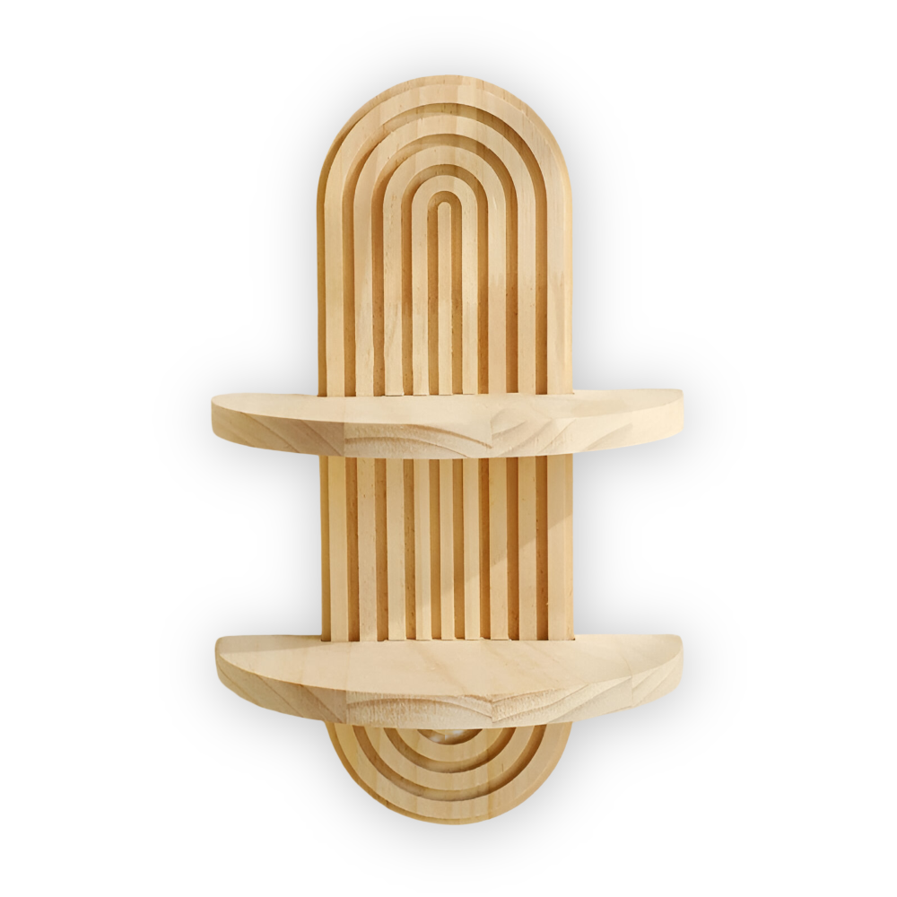 GeoForma – Mensola da Parete Geometrica Moderna in Legno (35 cm)