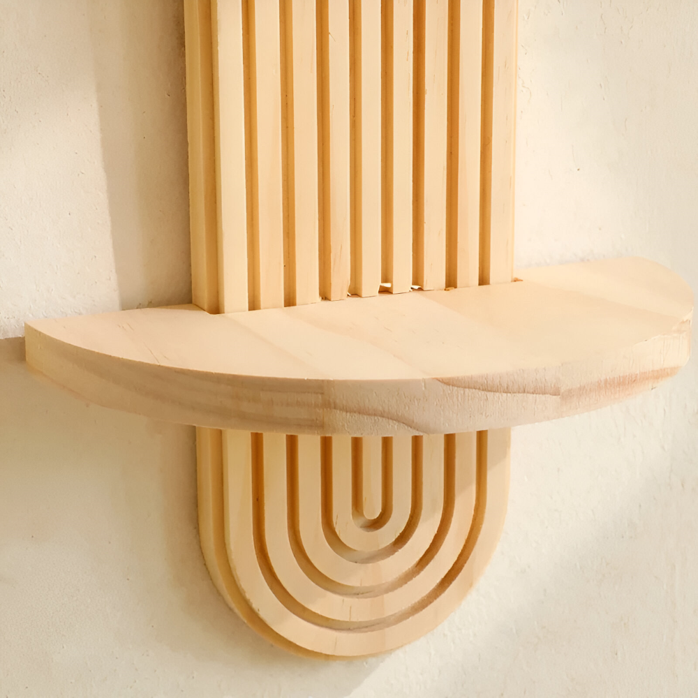 GeoForma – Mensola da Parete Geometrica Moderna in Legno (35 cm)