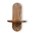 BohoRust Shelf – Mensola Geometrica in Legno Fatta a Mano con Design Ovale Rustico