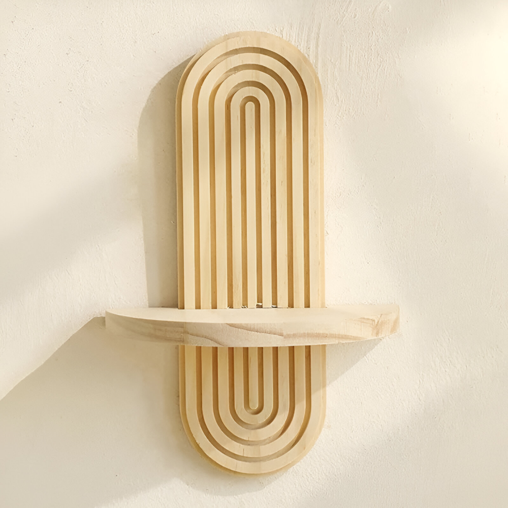 GeoForma – Mensola da Parete Geometrica Moderna in Legno (35 cm)