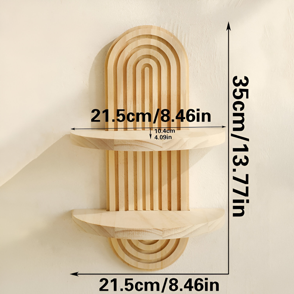GeoForma – Mensola da Parete Geometrica Moderna in Legno (35 cm)