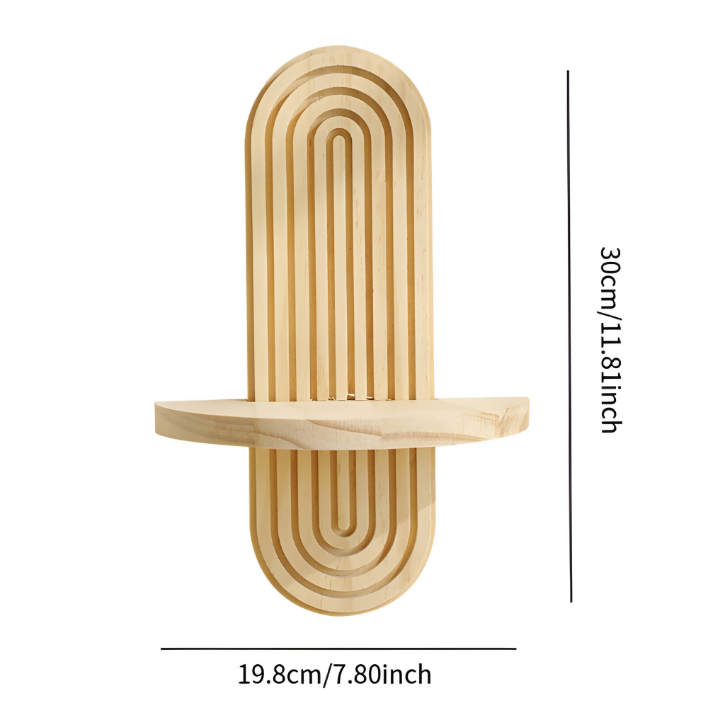 GeoForma – Mensola da Parete Geometrica Moderna in Legno (35 cm)