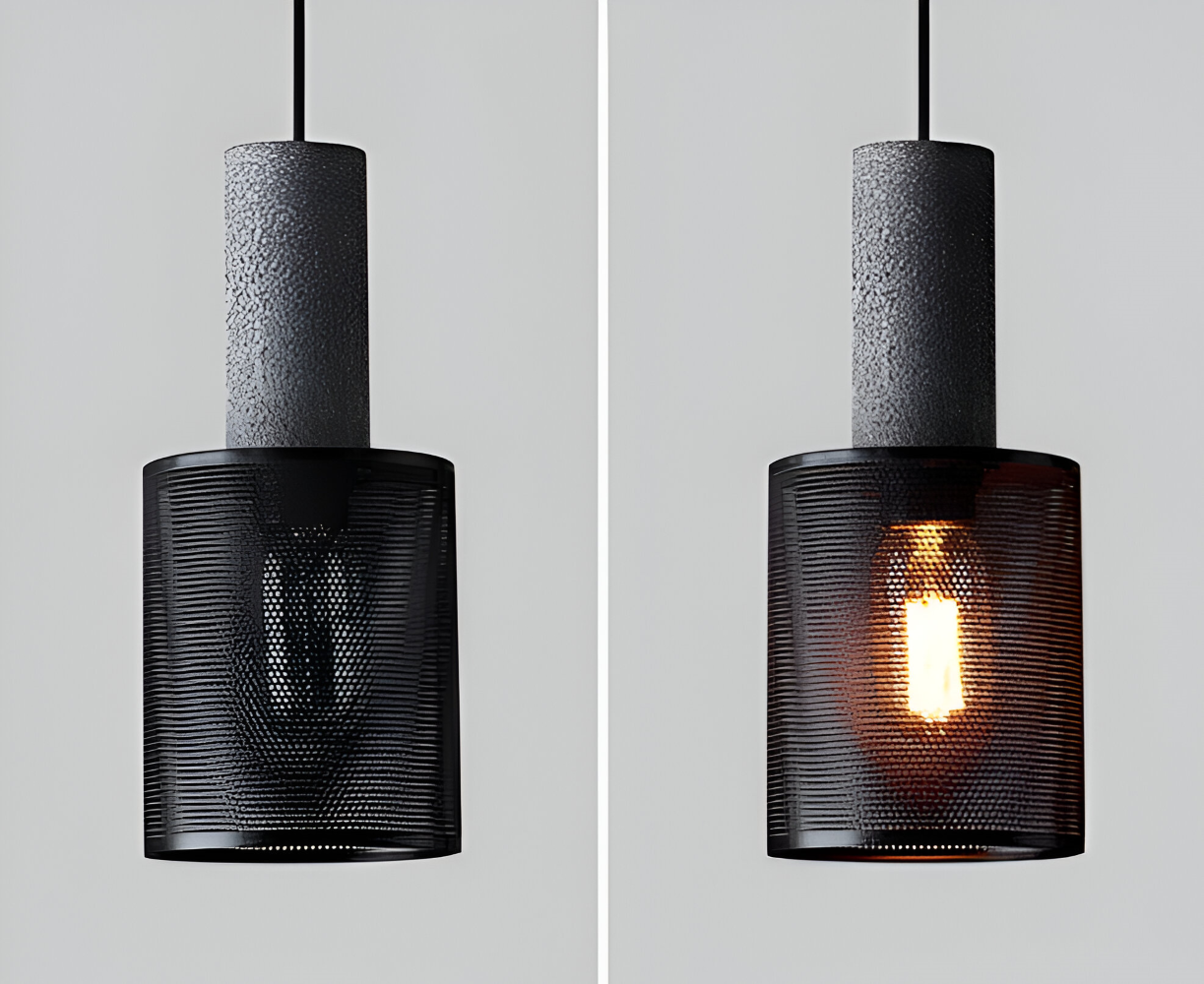 RusticStone – Lampada a sospensione rustica in design industriale moderno