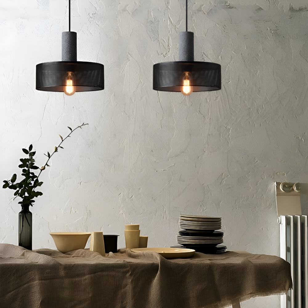 RusticStone – Lampada a sospensione rustica in design industriale moderno