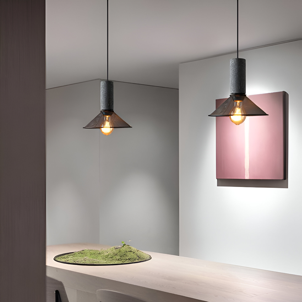 RusticStone – Lampada a sospensione rustica in design industriale moderno