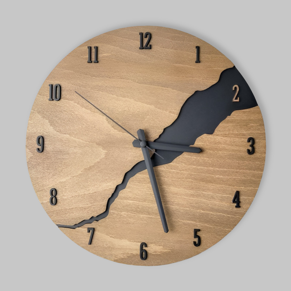 WoodAura – Orologio da parete rustico in design scandinavo senza tempo