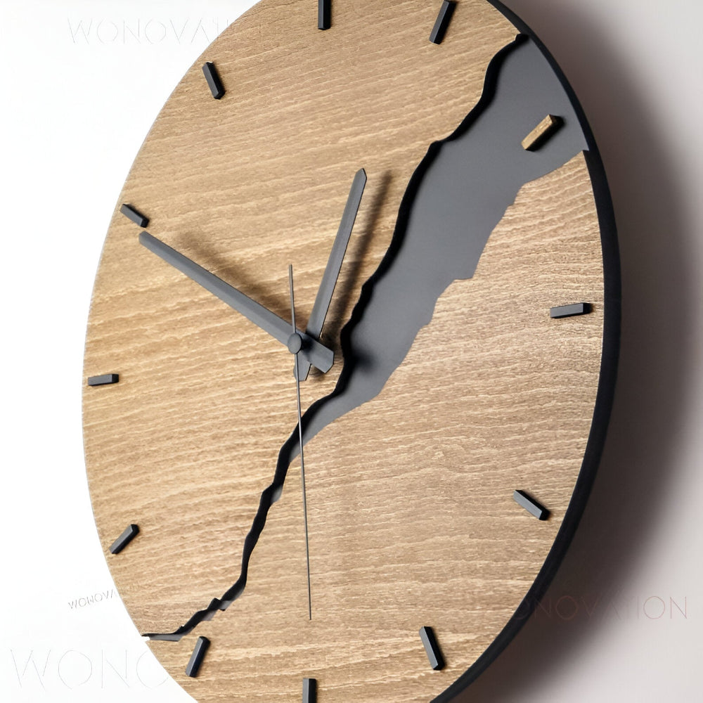 WoodAura – Orologio da parete rustico in design scandinavo senza tempo