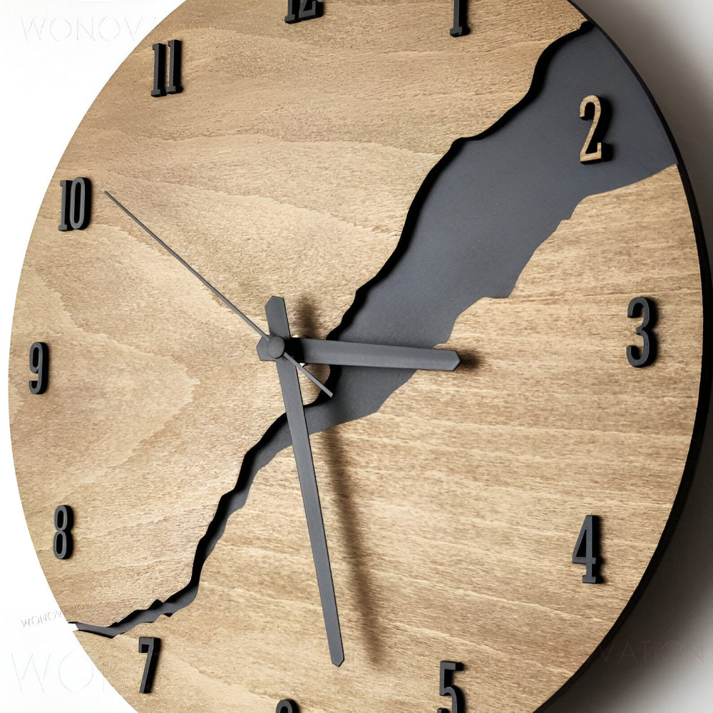 WoodAura – Orologio da parete rustico in design scandinavo senza tempo