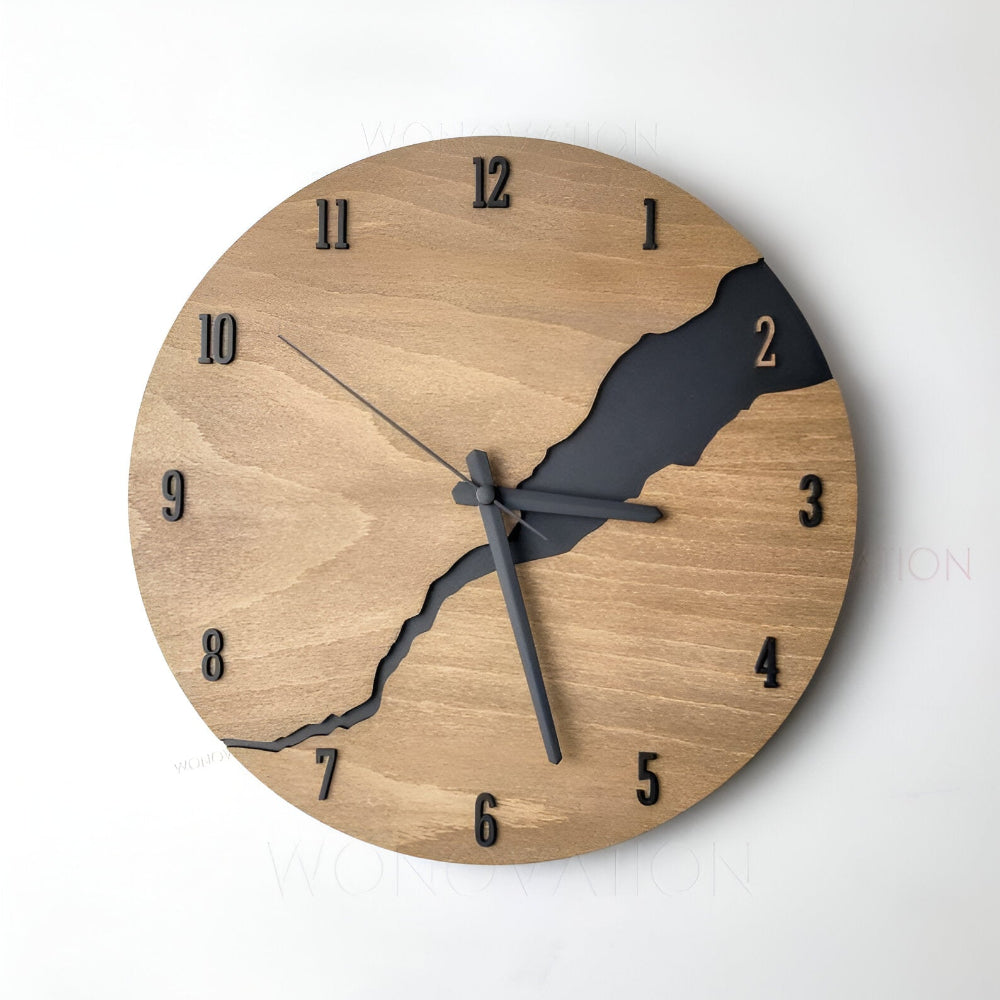 WoodAura – Orologio da parete rustico in design scandinavo senza tempo