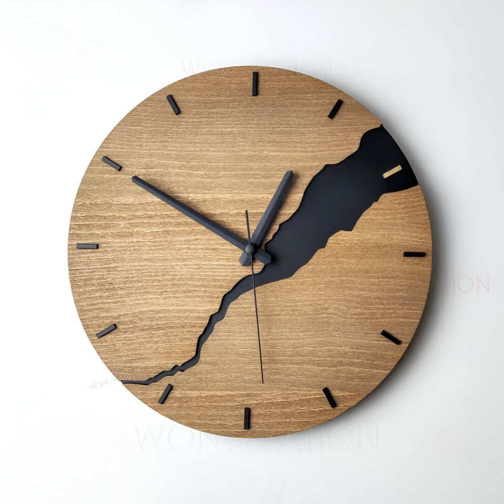 WoodAura – Orologio da parete rustico in design scandinavo senza tempo