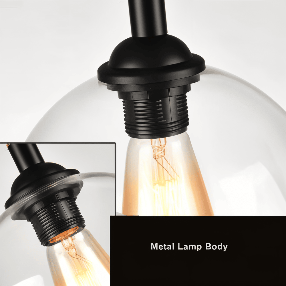 Rustic OrbLight – Lampadario con Sfera di Vetro in Fune di Canapa