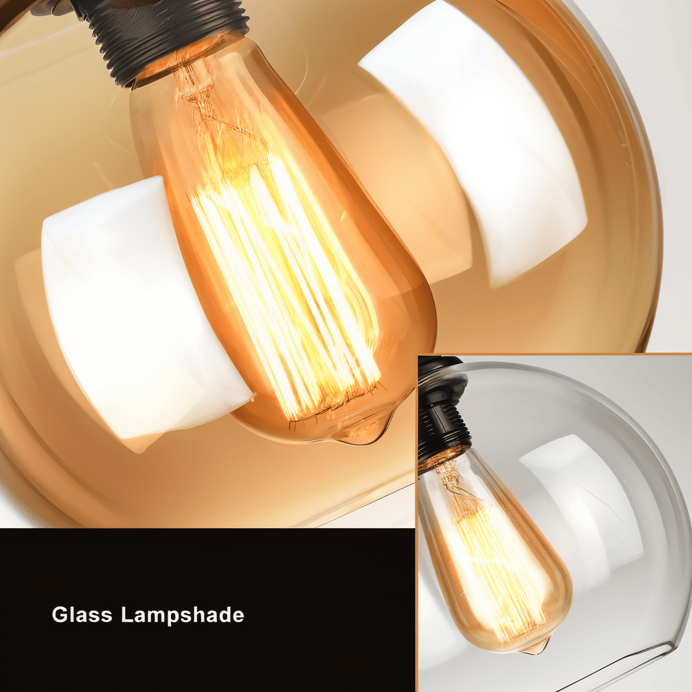 Rustic OrbLight – Lampadario con Sfera di Vetro in Fune di Canapa