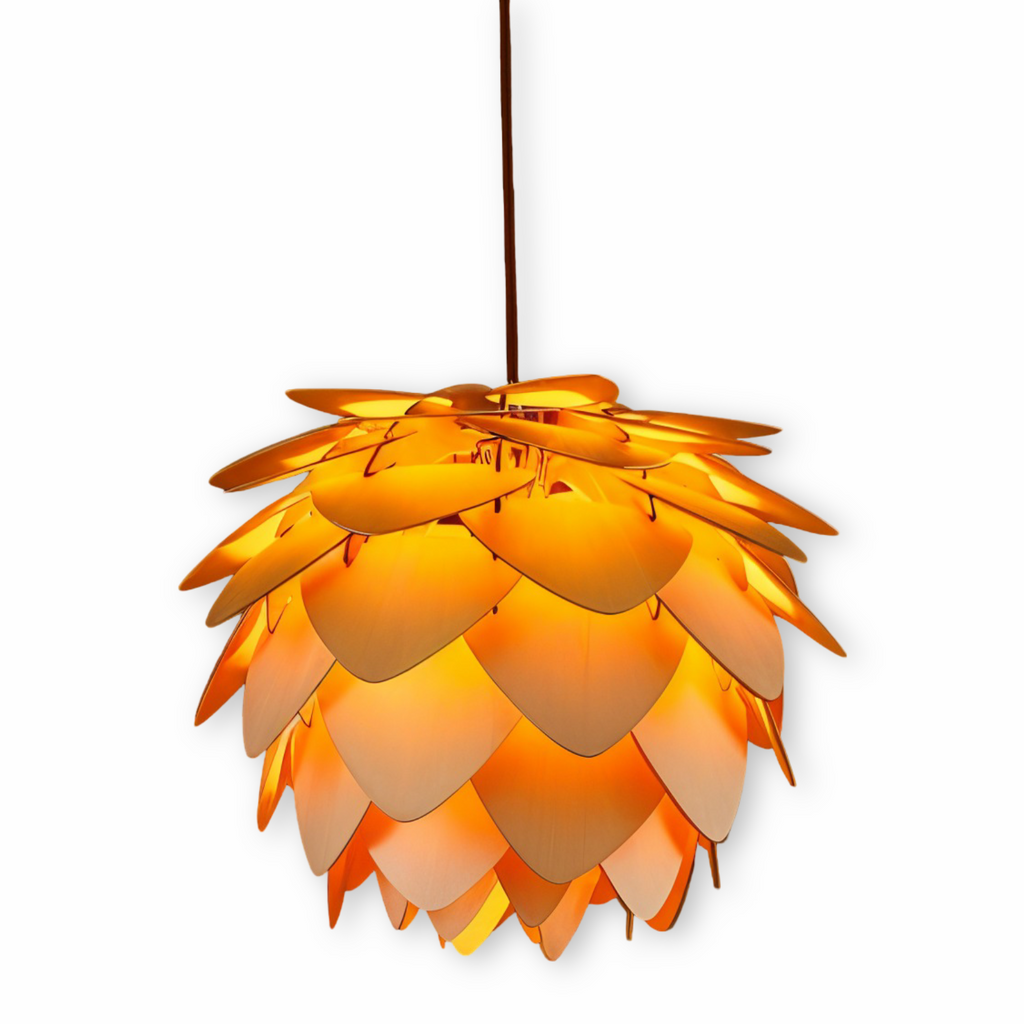 PineGlow – Lampada a sospensione rustica in legno fatta a mano