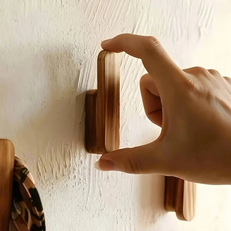 HOOKANO – Set di 4 ganci in legno per un'organizzazione pratica della parete