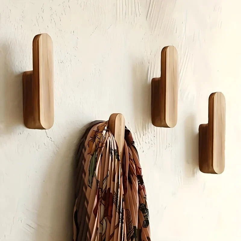 HOOKANO – Set di 4 ganci in legno per un'organizzazione pratica della parete