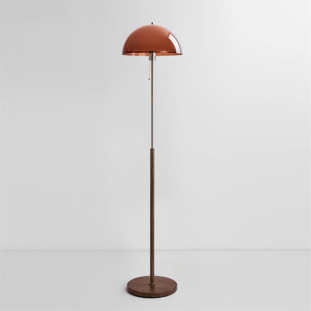Evelisse | Lampada da Terra Ispirata al Retro con Cupola Ambra e Luce Calda