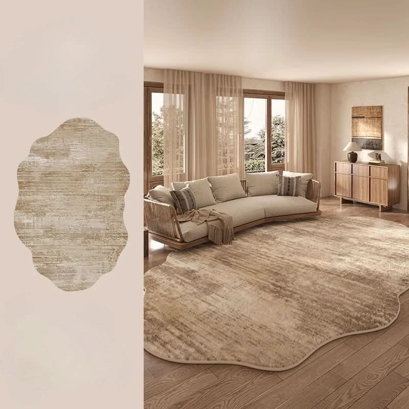 Tappeto Irregolare Lavabile in Peluche per Camera da Letto e Soggiorno