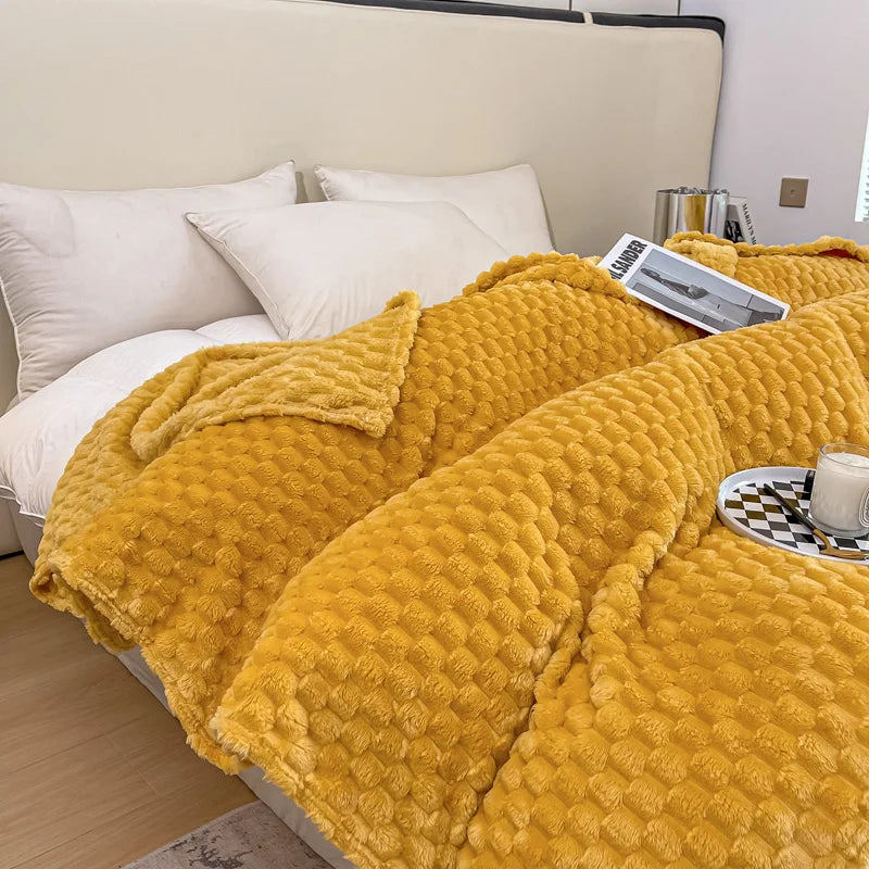 Caelidra - Coperta in Velluto a Quadri Calda e Confortevole per Divano e Letto