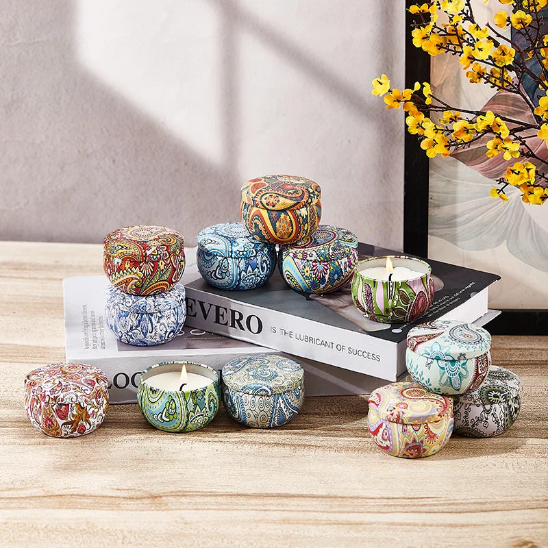 Florivis – Set di Candele Profumate in Cera di Soia da 12 Pezzi per Aromaterapia e Regalo