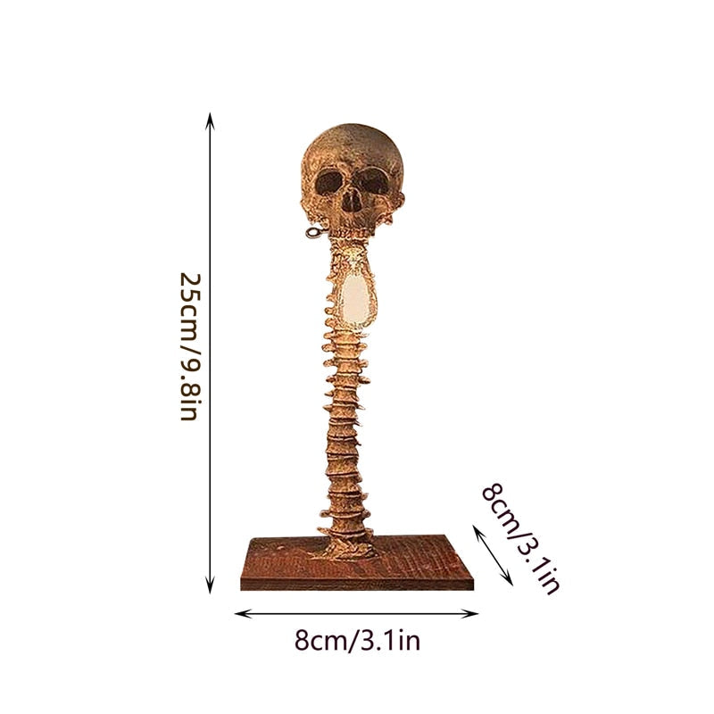 Lampada Horror Teschio con Colonna Vertebrale