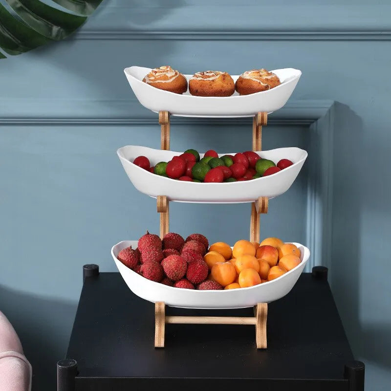 FruitTriad | Ciotola per frutta a tre livelli in plastica