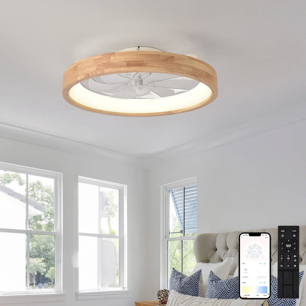 Zerion - Ventilatore a Soffitto Smart con Lampada LED e Controllo App