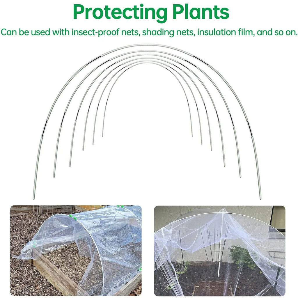 Set di archi da giardino Plantura FlexGrow in fibra di vetro Tunnel per piante fai-da-te per aiuole rialzate e serre | Resistente alla ruggine e riutilizzabile | Inclusi connettori