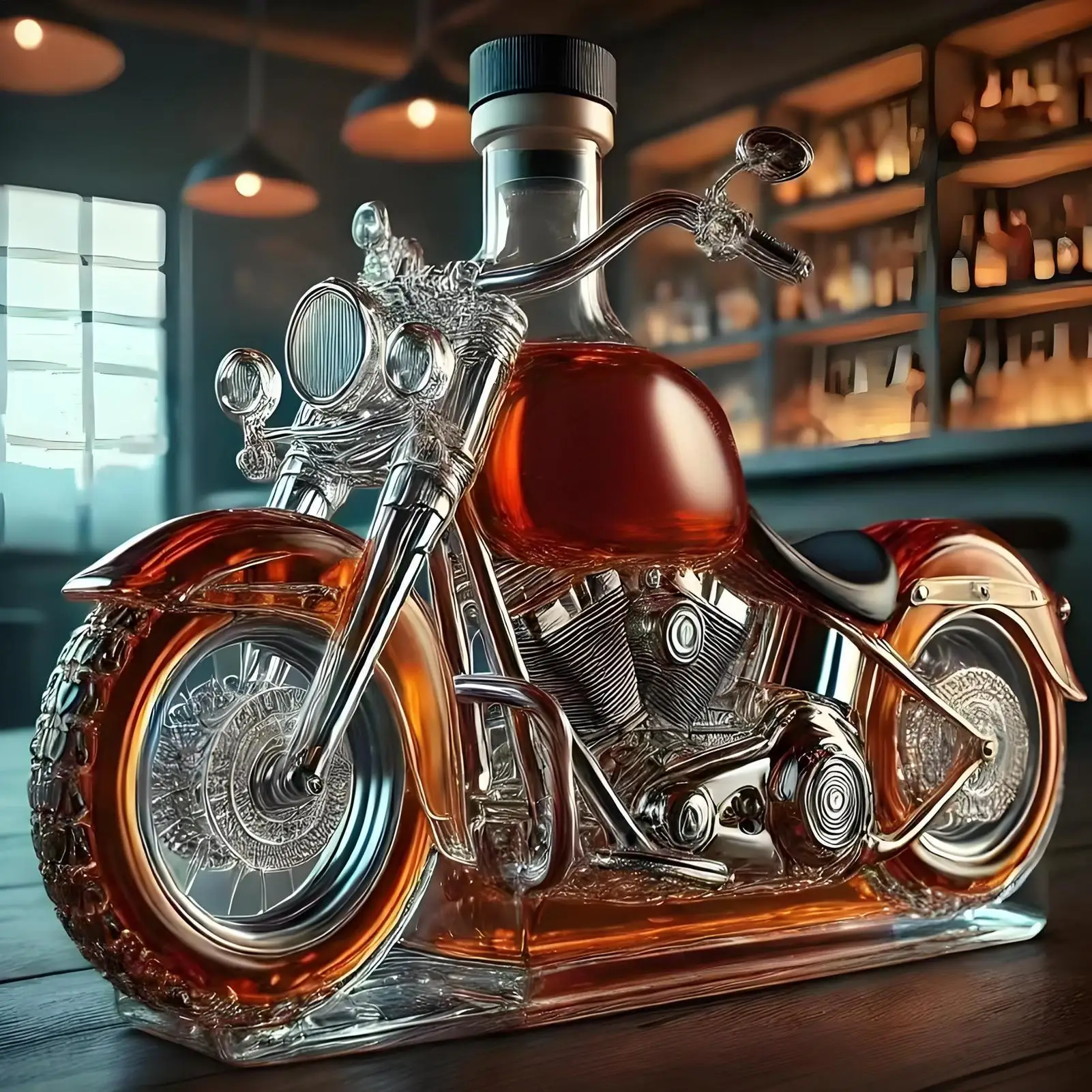 Decanter per Whiskey a Forma di Moto Harley per il Bar di Casa