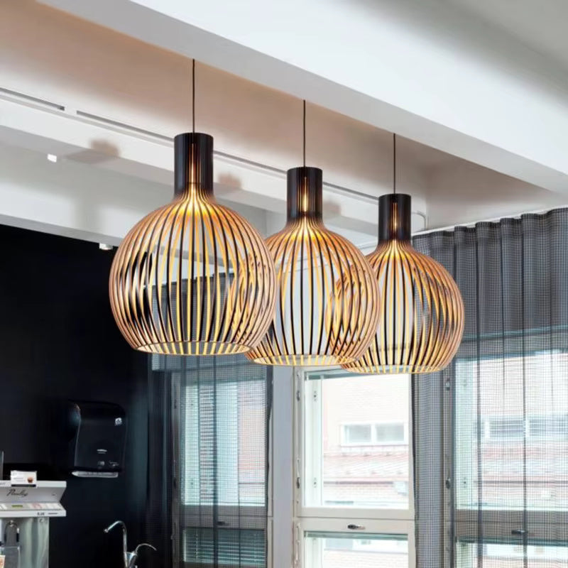 Natura Orb Lampada a Sospensione – Design in Legno Organico per Interni Accoglienti