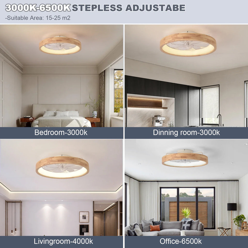 Zerion - Ventilatore a Soffitto Smart con Lampada LED e Controllo App