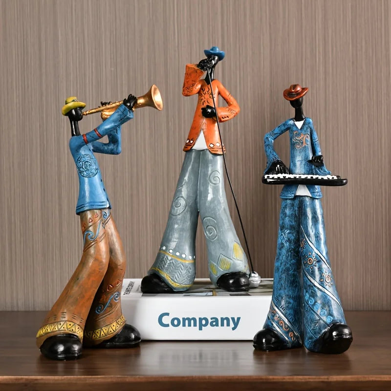 Statua in Resina di Musicista Jazz Decorazione Musicale