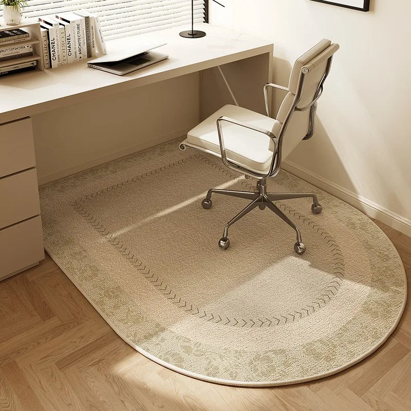 Tappetino per Sedia Ufficio Rotondo 100cm – Protettore per Pavimento Antiscivolo a Strisce Beige