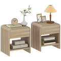 Linvara – Set di 2 Comodini Scandinavi con Cassetto e Ripiano Aperto