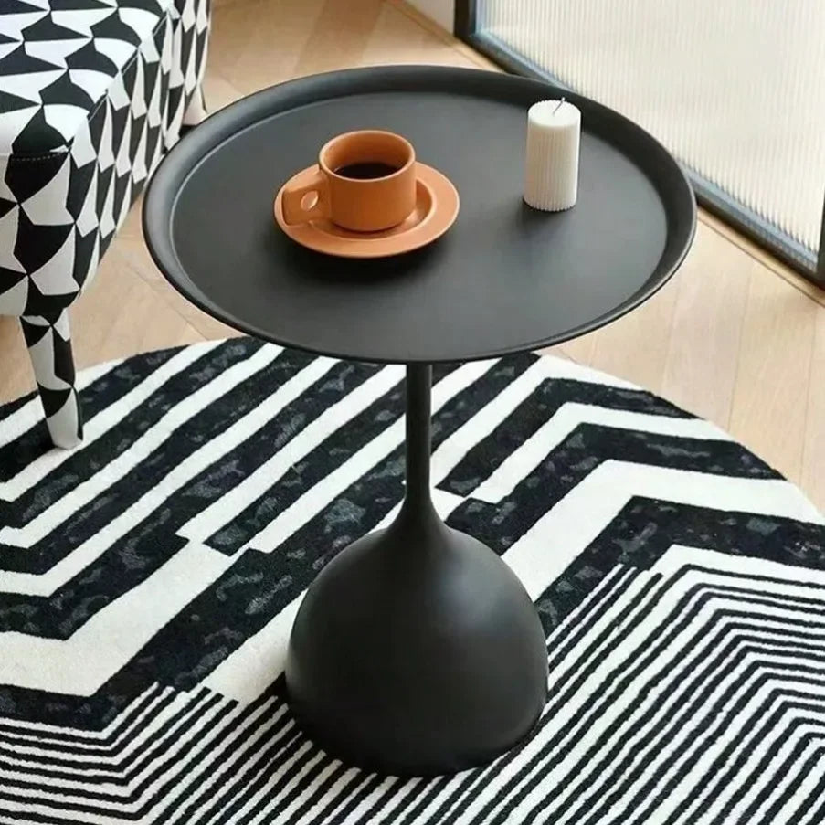 Valessia - Tavolino da caffè rotondo scandinavo in metallo