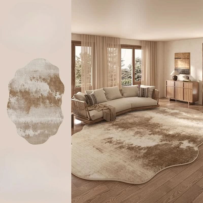 Tappeto Irregolare Lavabile in Peluche per Camera da Letto e Soggiorno