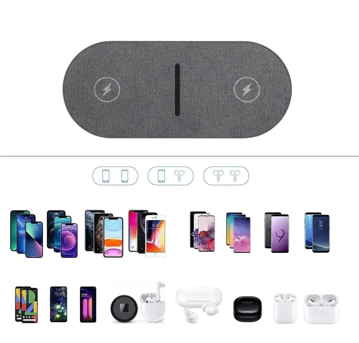 POWERDOCK – Stazione di Ricarica Wireless da 40W per iPhone, AirPods e Samsung