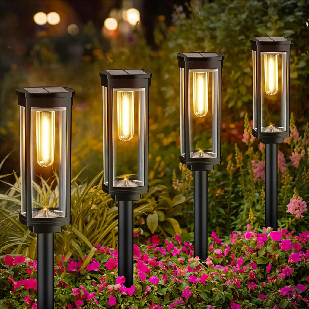 Lampada da giardino solare con luce LED calda – Design in alluminio resistente alle intemperie | Brehn
