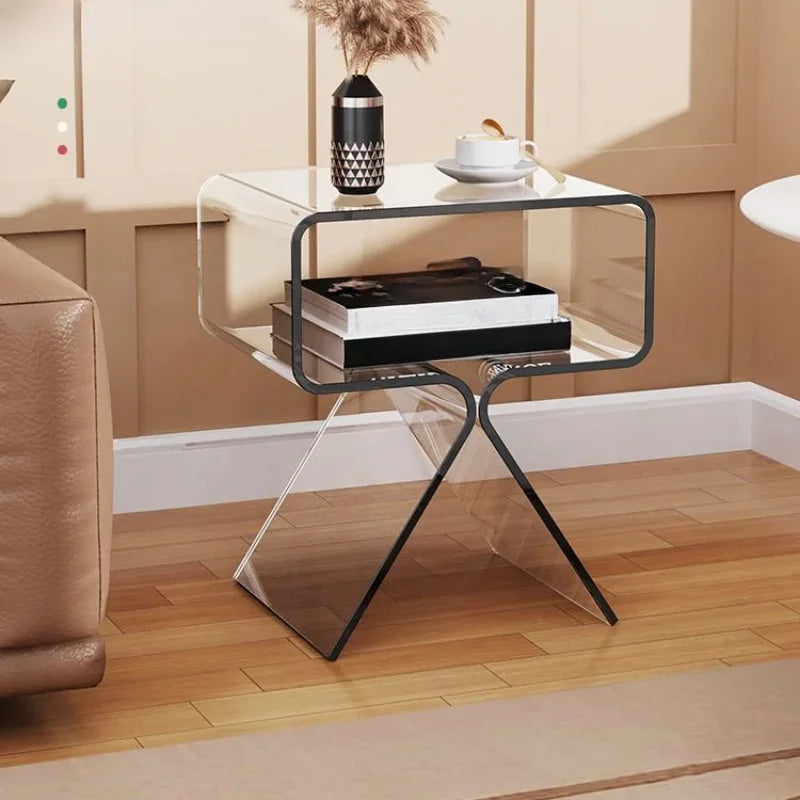 Ignyra - Tavolino da Salotto Trasparente in Acrilico con Design Moderno e Sottile