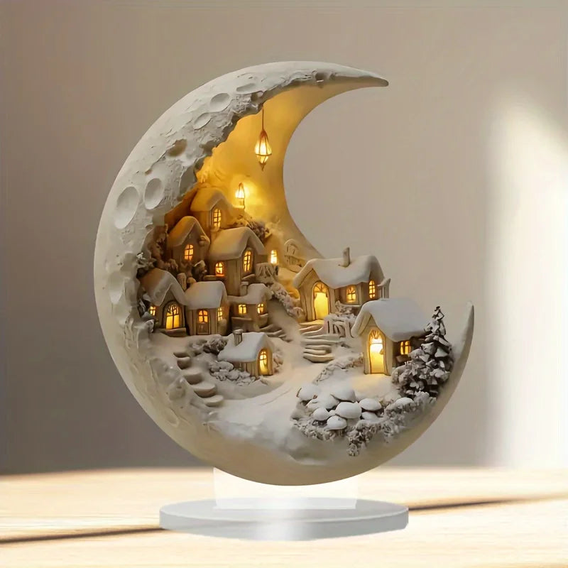 Decorazione invernale della città della luna