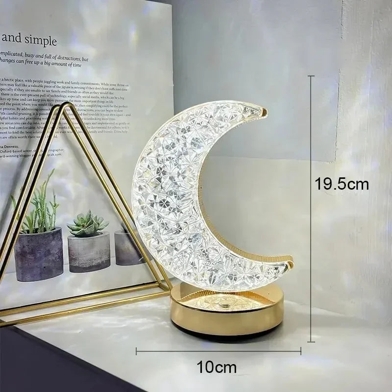 Lampada a Cristallo a Forma di Mezza Luna