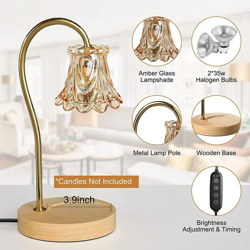 Lampada Riscaldante per Candele a Forma di Fiore