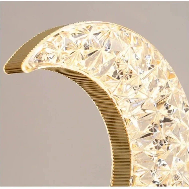 Lampada a Cristallo a Forma di Mezza Luna