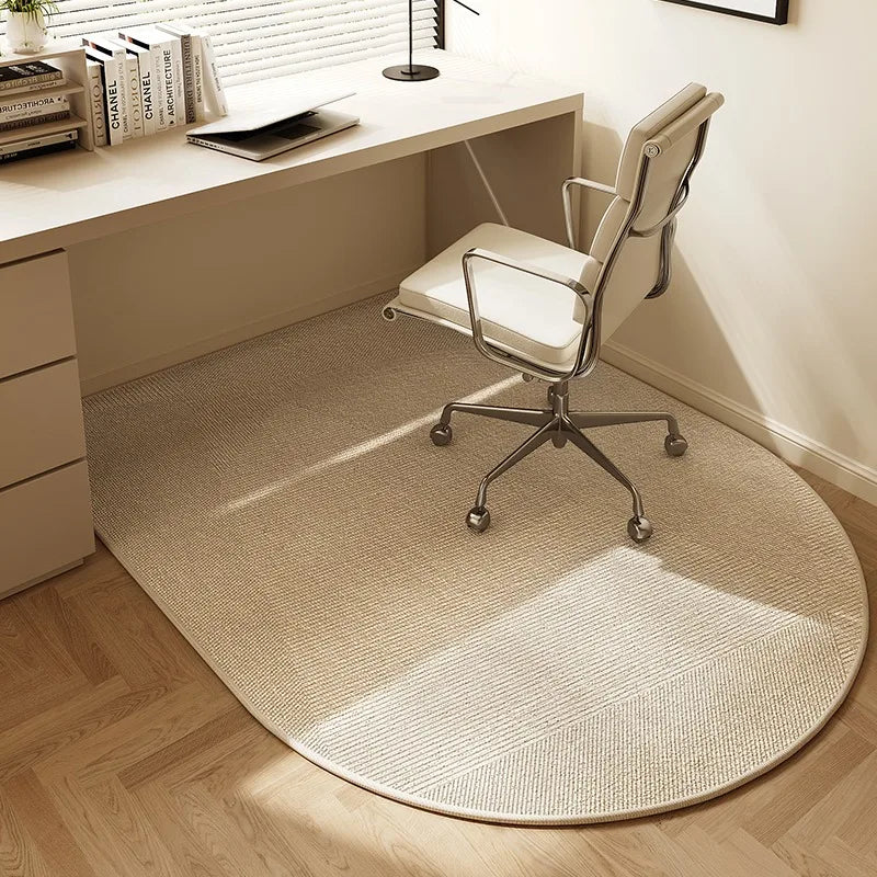 Tappetino per Sedia Ufficio Rotondo 100cm – Protettore per Pavimento Antiscivolo a Strisce Beige
