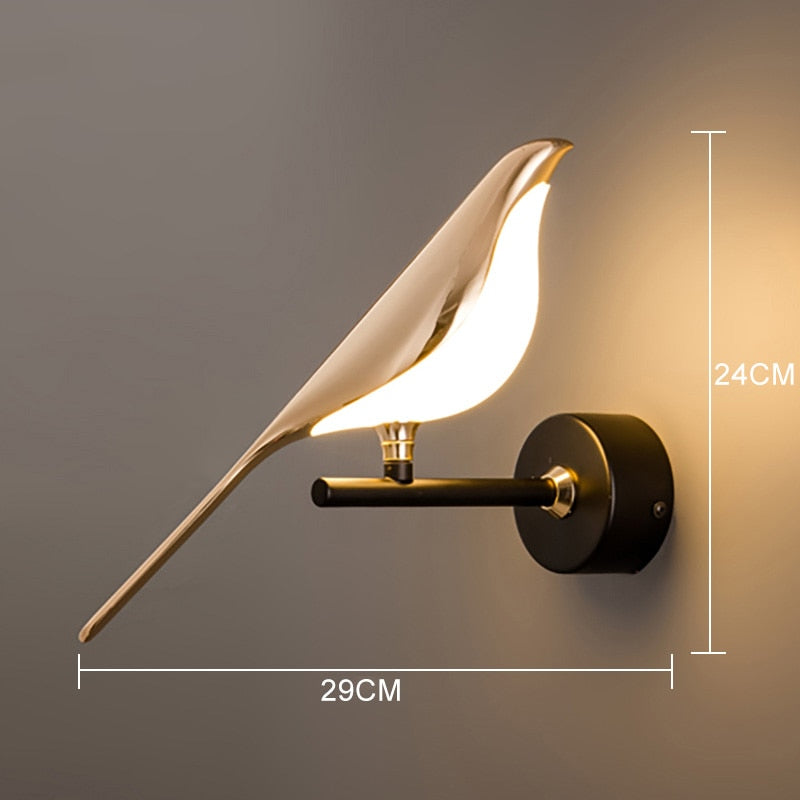 Lampada da Parete Moderna in Stile Nordico a Forma di Uccello