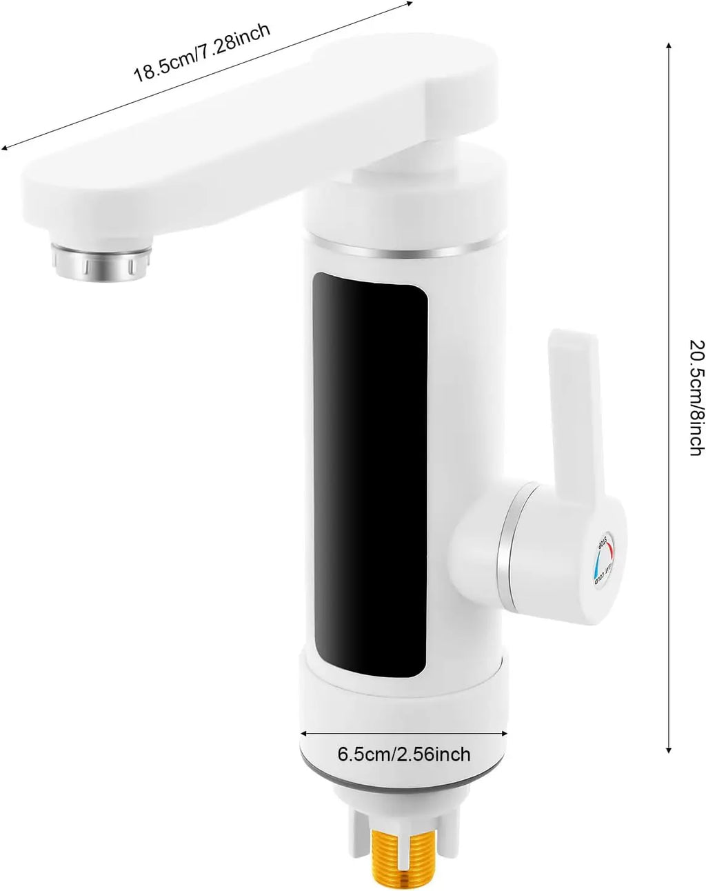 Deluvia - Rubinetto da cucina elettrico rotante con scaldabagno istantaneo e display della temperatura LED 3 kW