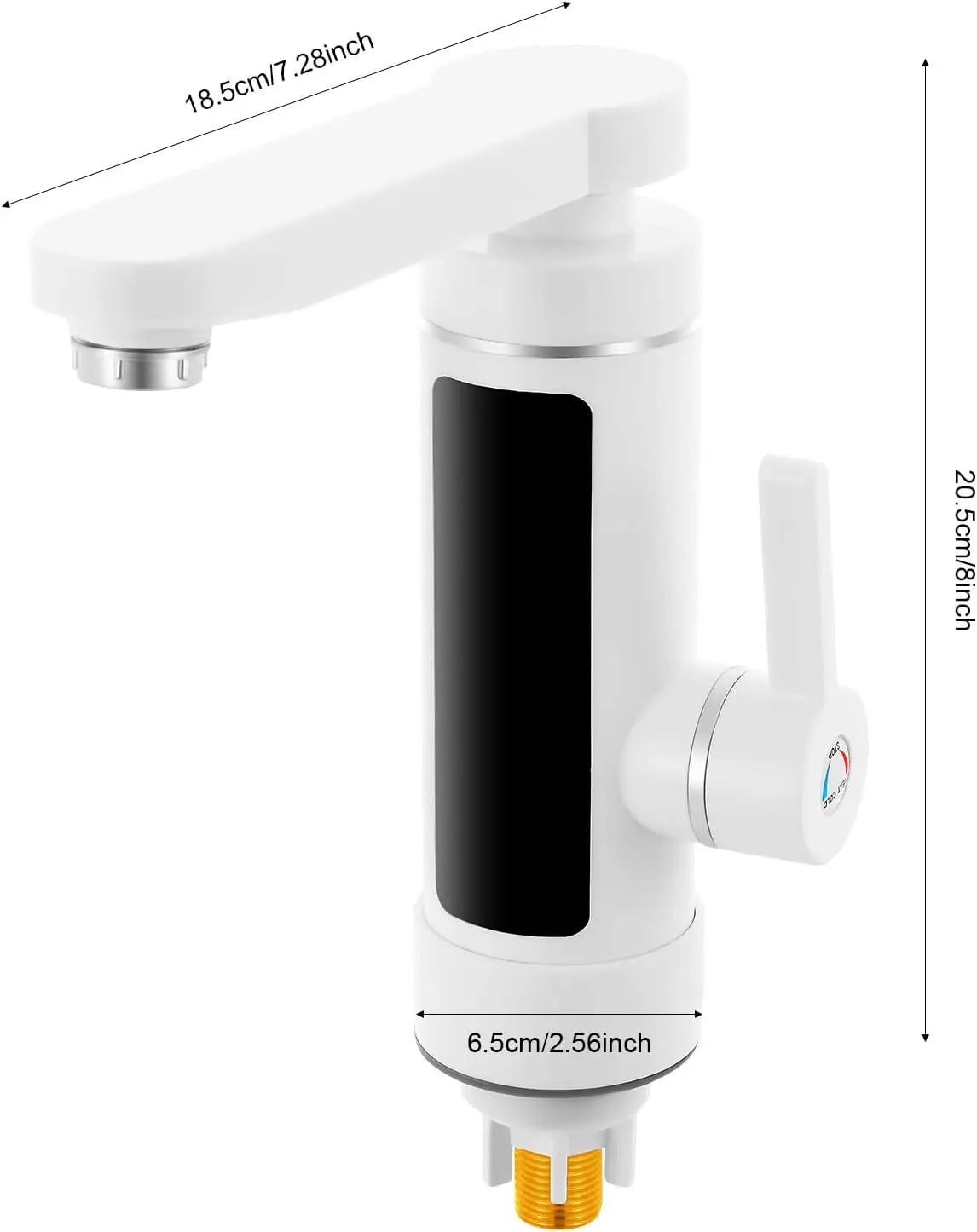 Deluvia - Rubinetto da cucina elettrico rotante con scaldabagno istantaneo e display della temperatura LED 3 kW
